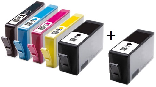 Compatible HP 364XL Full set of 5 Ink Cartridges + EXTRA BLACK 